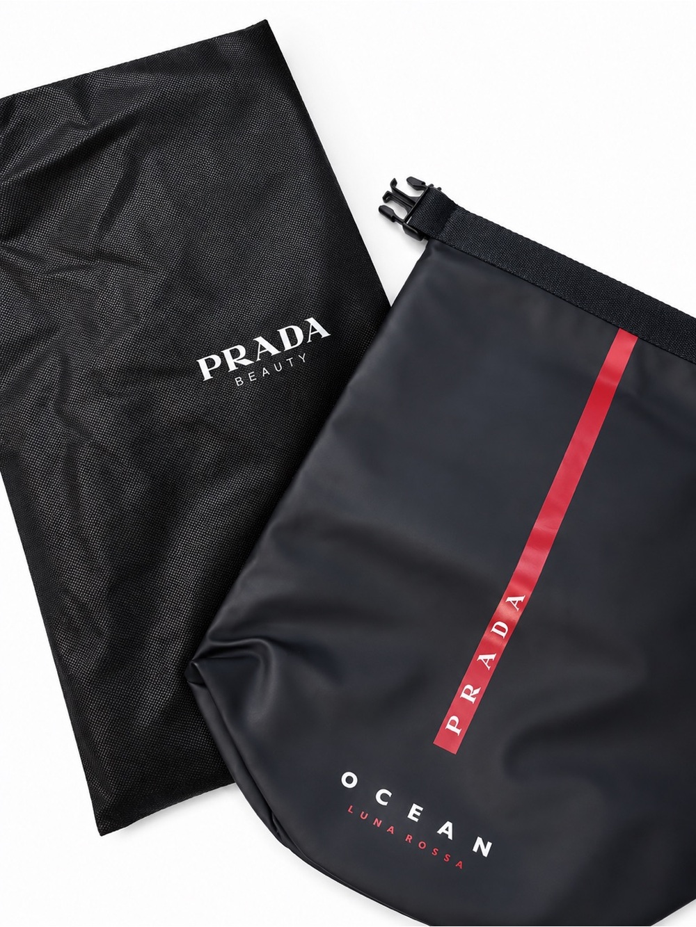 Prada Luna Rossa Ocean Waterproof Roll-Top Crossbody Bag w/ Prada dust bag
